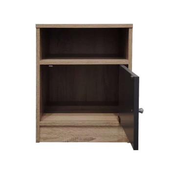 Table de chevet en bois avec porte marron Anthracite 40x40x50 cm
