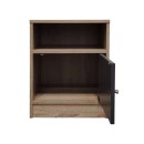 Table de chevet en bois avec porte marron Anthracite 40x40x50 cm
