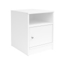 Table de chevet en bois avec porte blancche 40x40x50 cm
