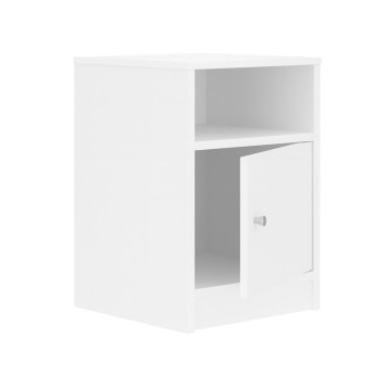 Table de chevet en bois avec porte blancche 40x40x50 cm
