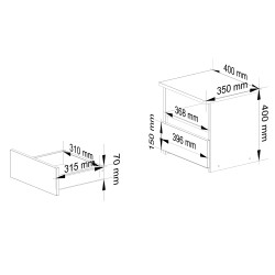 KOMODA CL1 PK BIAŁA / DĄB SONOMA