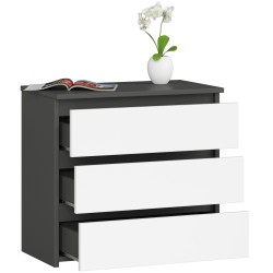 KOMODA CL3 3SZ CLP GRAFIT SZARY / BIAŁA