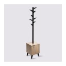 Porte manteaux 8 tiges caisson de rangement bois 34 x 32,5 x.168 cm