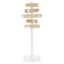 Porte manteau enfant panneau route 114 cm blanc bois