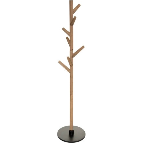 Porte manteau bois marron  8 tiges 39 x 39 x178 cm