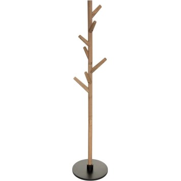 Porte manteau bois marron  8 tiges 39 x 39 x178 cm