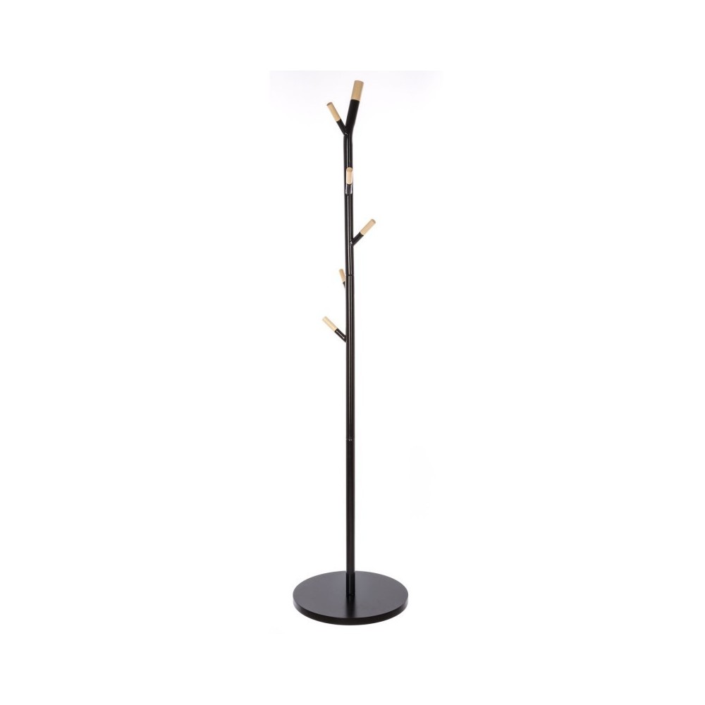 Porte manteau métal 6 tiges 40 x 40 x 175,5 cm noir Porte manteau métal 6 tiges 40 x 40 x 175,5 cm noir