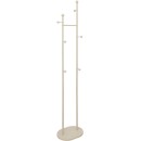 Porte manteau metal 6 crochet 40 x 30 x 188 cm  beige