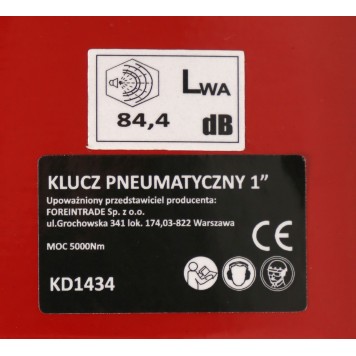 KLUCZ UDAROWY PNEUMATYCZNY 1"  7000Nm + WALIZKA KD1434