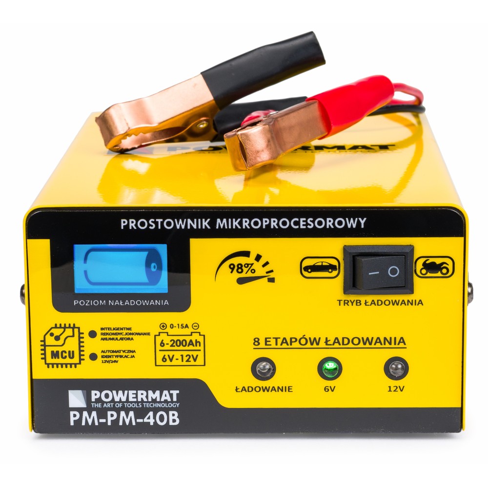 Prostownik mikroprocesorowy akumulatorowy 6/12V PM-PM-40B Prostownik mikroprocesorowy akumulatorowy 6/12V PM-PM-40B