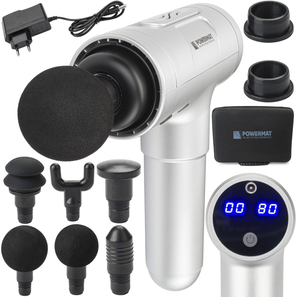 Pistolet do Masażu 1800mAh + 6 głowic PM-MAS-1800SM Pistolet do Masażu 1800mAh + 6 głowic PM-MAS-1800SM