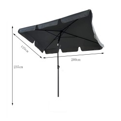 PARASOL OGRODOWY FLOKS CIEMNOSZARY