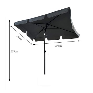 PARASOL OGRODOWY FLOKS CIEMNOSZARY