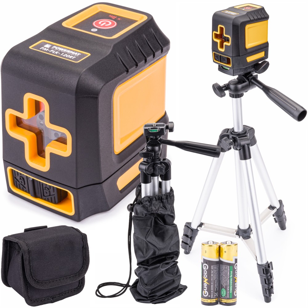 Poziomica laserowa / laser krzyżowy PM-PLK-120RT + statyw i futerał Poziomica laserowa / laser krzyżowy PM-PLK-120RT + statyw i futerał
