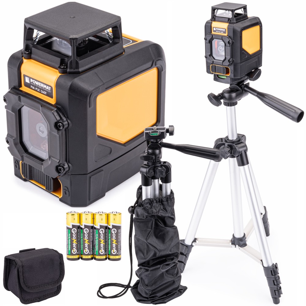 Poziomica laserowa / laser krzyżowy 360° PM-PLK-360T + statyw i futerał Poziomica laserowa / laser krzyżowy 360° PM-PLK-360T + statyw i futerał