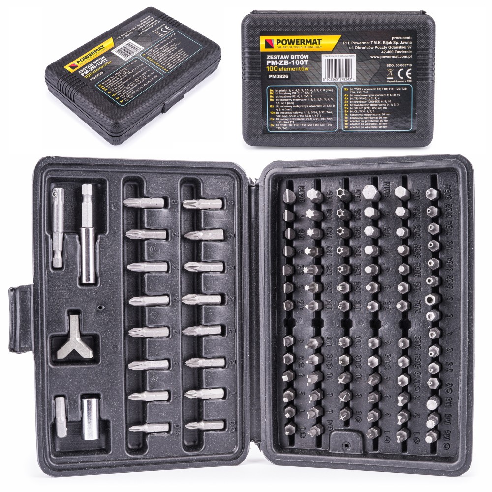 Zestaw bitów torx imbus końcówki do wkrętarki PM-ZB-100T Zestaw bitów torx imbus końcówki do wkrętarki PM-ZB-100T