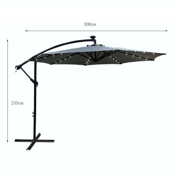 PARASOL OGRODOWY MILIN JASNOSZARY