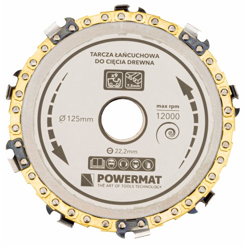 Tarcza łańcuchowa do drewna 125mm x 22,2mm 9 zębów