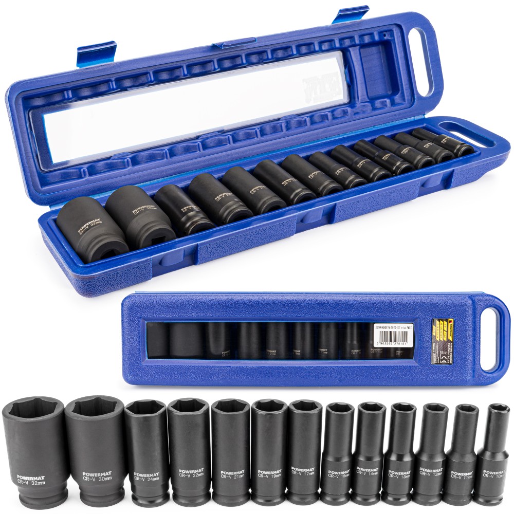 Zestaw nasadek udarowych 10-32 1/2'' PM-ZNU-13-0.5T Zestaw nasadek udarowych 10-32 1/2'' PM-ZNU-13-0.5T