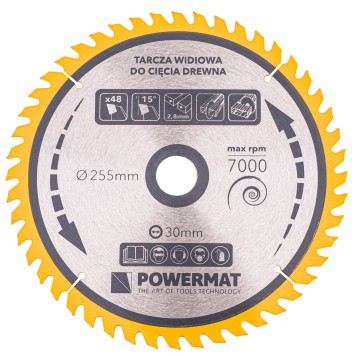 Tarcza widiowa do drewna 255x30 48z TDD-255x30x48Z