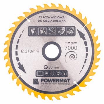 Tarcza widiowa do drewna 210x30 40z TDD-210x30x40Z