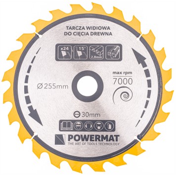 Tarcza widiowa do drewna 255x30 24z TDD-255x30x24Z