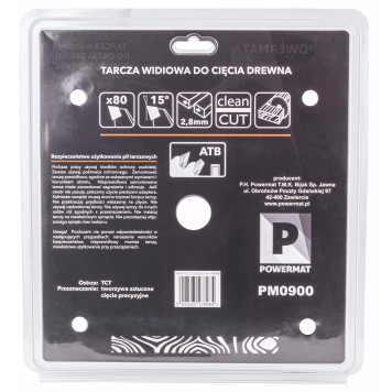 Tarcza widiowa do drewna 255x30 80z TDD-255x30x80Z