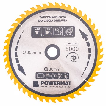 Tarcza widiowa do drewna 305x30 48z TDD-305x30x48Z