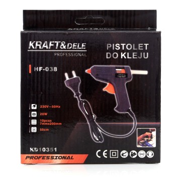 PISTOLET DO KLEJU NA GORĄCO 20W + 7 WKŁADÓW KD10351