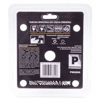 Tarcza widiowa do drewna 125x22.2 60z TDD-125x22.2x60Z