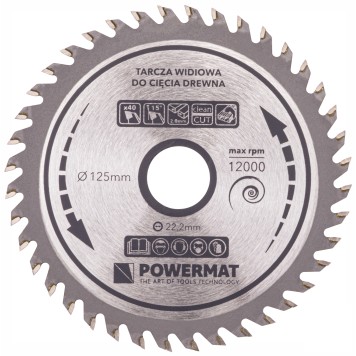 Tarcza widiowa do drewna 125x22.2 40z TDD-125x22.2x40Z