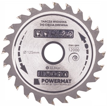 Tarcza widiowa do drewna 125x22.2 24z TDD-125x22.2x24Z
