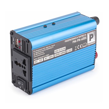 Przetwornica NAPIĘCIA Samochodowa 12V 230V 600W PM-PN-600S