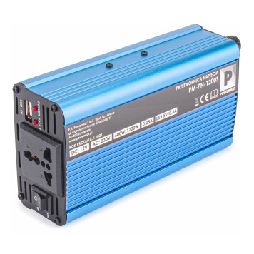 Przetwornica NAPIĘCIA Samochodowa 12V 230V 1200W PM-PN-1200S