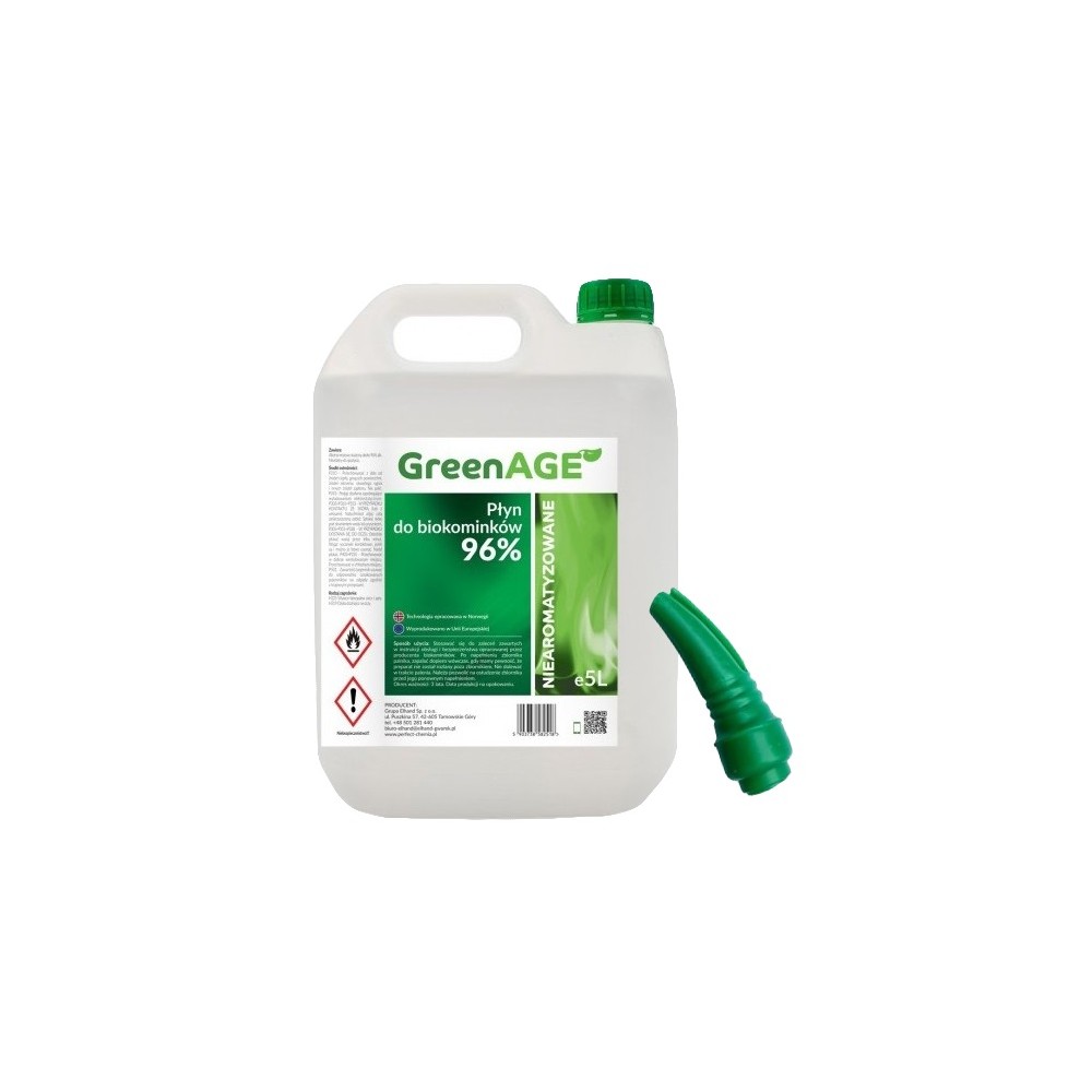 Biopaliwo GREENAGE niearomatyzowane 5L Z LEJKIEM Biopaliwo GREENAGE niearomatyzowane 5L Z LEJKIEM