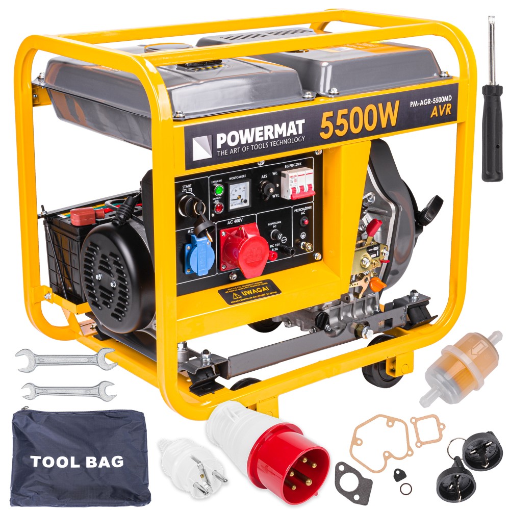 Agregat PRĄDOTWÓRCZY Diesel 5,5kW 230V 400V ATS PM-AGR-5500MD Agregat PRĄDOTWÓRCZY Diesel 5,5kW 230V 400V ATS PM-AGR-5500MD