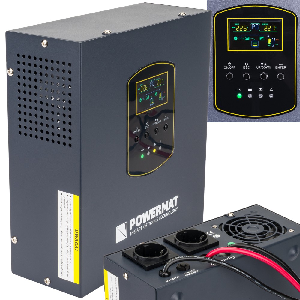 Zasilacz Awaryjny UPS LCD 800VA 500W Przetwornica PM-UPS-800MW Zasilacz Awaryjny UPS LCD 800VA 500W Przetwornica PM-UPS-800MW