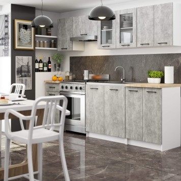 Szafka OLIWIA Witryna W80 H580 BIAŁA / BETON