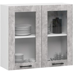Szafka OLIWIA Witryna W80 H720 BIAŁA / BETON