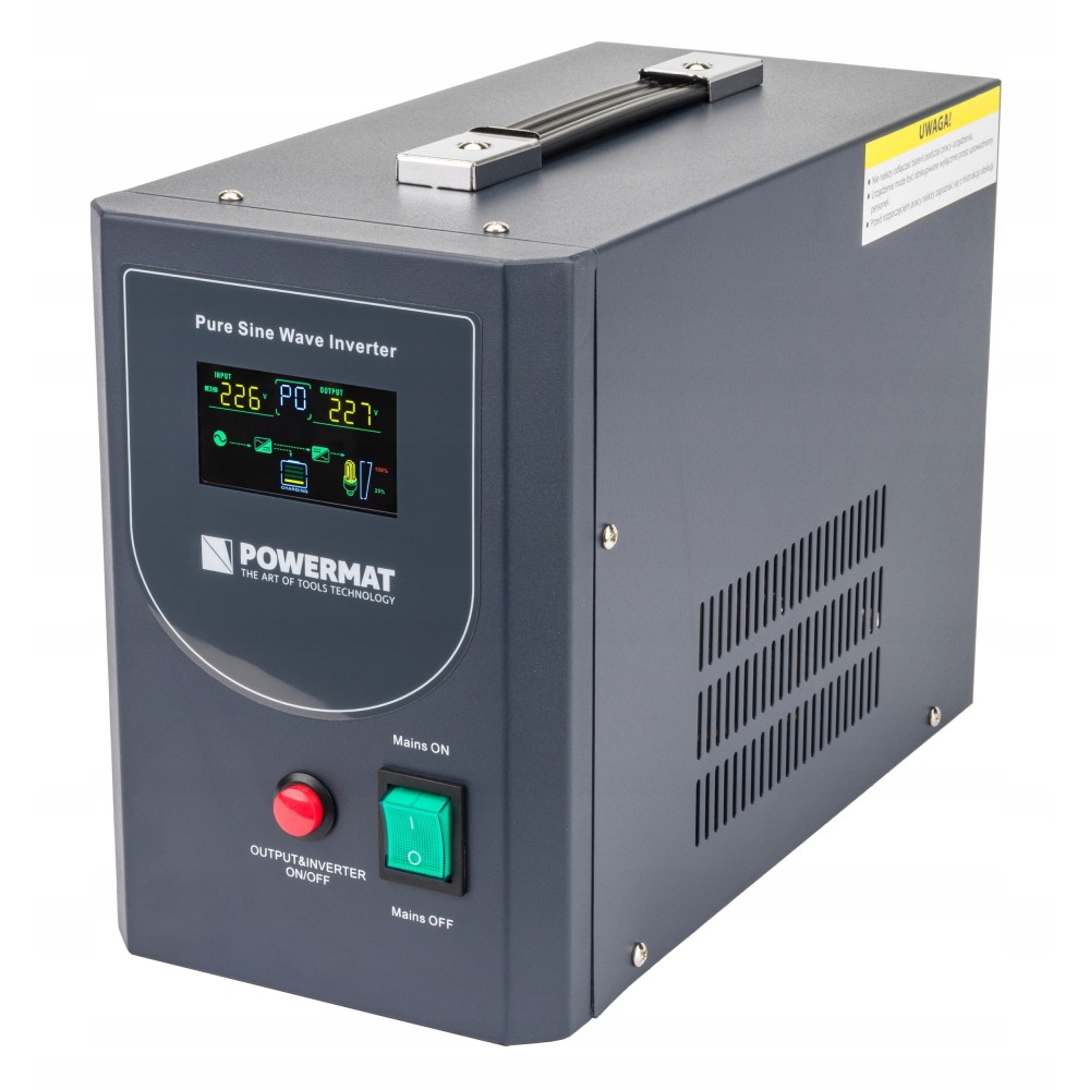 Zasilacz Awaryjny UPS LCD 1000VA 800W Przetwornica PM-UPS-1000MP Zasilacz Awaryjny UPS LCD 1000VA 800W Przetwornica PM-UPS-1000MP