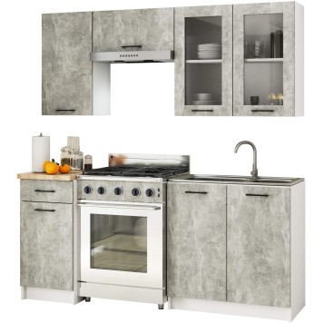 Szafka OLIWIA Witryna W80 H720 BIAŁA / BETON