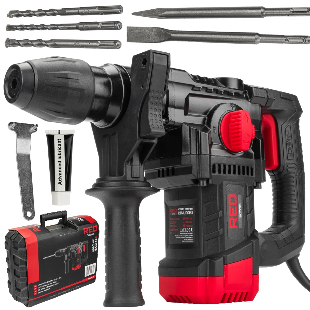 MŁOT UDAROWY MŁOTOWIERTARKA UDAR SDS+ ZESTAW 2200W RTMU0031 MŁOT UDAROWY MŁOTOWIERTARKA UDAR SDS+ ZESTAW 2200W RTMU0031