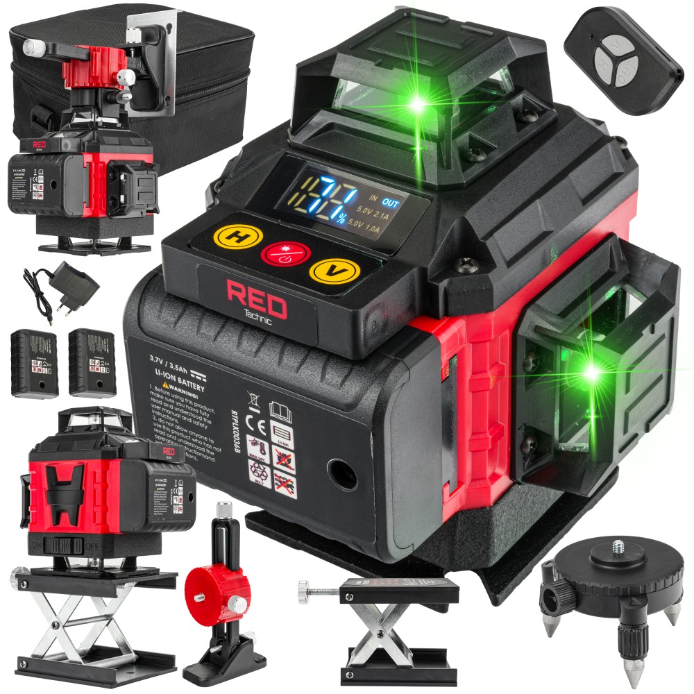 POZIOMICA LASEROWA LASER KRZYŻOWY 4D 360 ZIELONY RTPLK0036 POZIOMICA LASEROWA LASER KRZYŻOWY 4D 360 ZIELONY RTPLK0036
